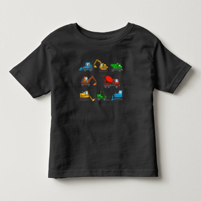 Baustellenfahrzeuge Gabelstapler Kleinkind T-shirt (Vorderseite)