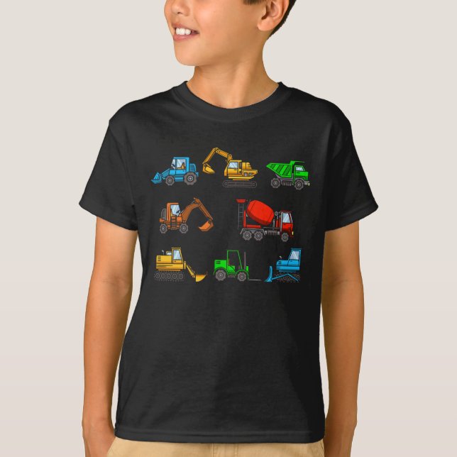 Baustellenfahrzeuge Gabelstapler T-Shirt (Vorderseite)