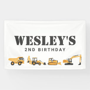 Baustellenfahrzeuge Jungen Geburtstag Banner