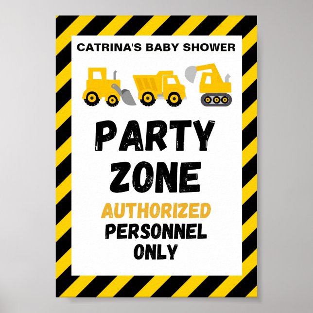 Baustellenparty-Schild Poster (Vorne)