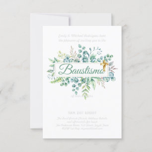 Baustismo Invitation Eucalyptus BUDGET Vert