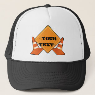 BAUSTRASSENZEICHEN ZURÜCK,<YOUR TEXT> TRUCKERKAPPE