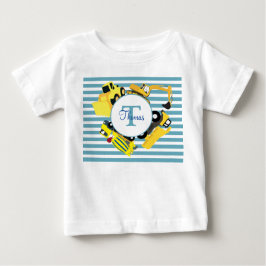 Baustuben Blauer Streifen Monogramm Baby T-shirt
