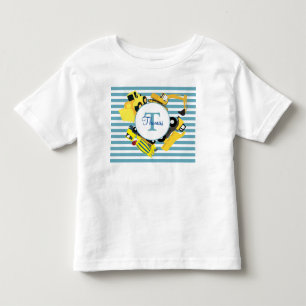 Baustuben Blauer Streifen Monogramm Kleinkind T-shirt