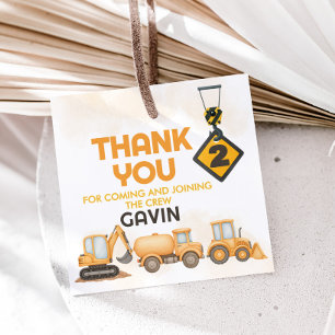 Baustumpf LKW 2. Geburtstag Party Platz Geschenkanhänger