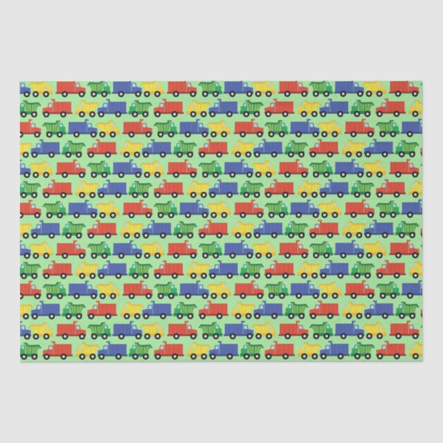 Baustumpf Truck Baby Shower Boy Seidenpapier (Vorderseite)