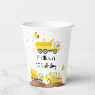 Baustumpf Truck Digger Boy Geburtstag Pappbecher