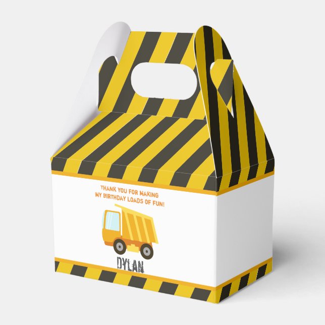 Baustumpf Truck Geburtstag Geschenkschachtel (Vorderseite)