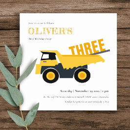 Baustumpf Truck jedes Alter Geburtstag Einladung