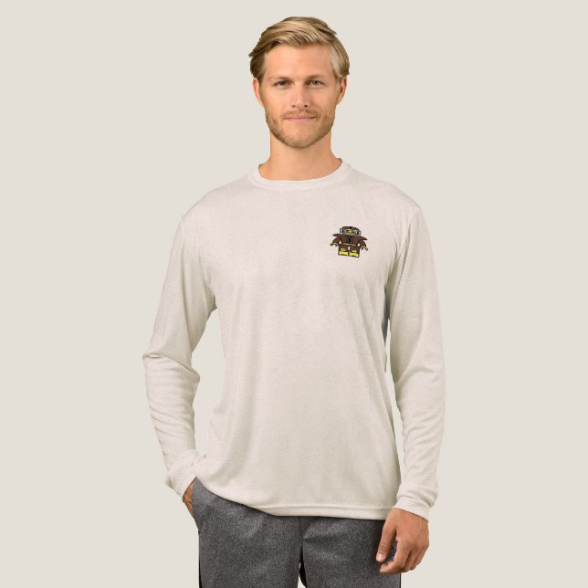 Baut für das Links T-Shirt dieses Mannes Tri-Blend Shirt (Volle Vorderseite)
