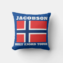 "Baute Fjord Tough" und norwegische Flagge Kissen