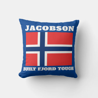 "Baute Fjord Tough" und norwegische Flagge Kissen
