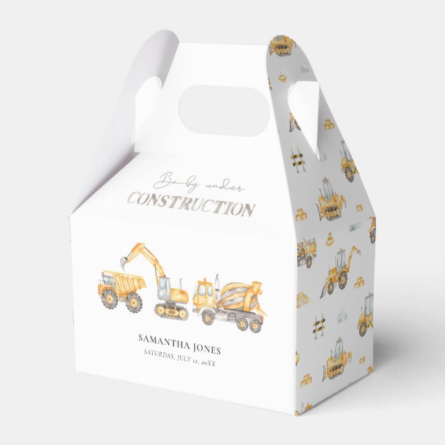 Bauthema Baby Dusche Gefallen Box Geschenkschachtel (Vorderseite)
