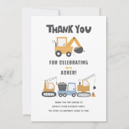 Bauthema Geburtstagsparty Dankeskarte