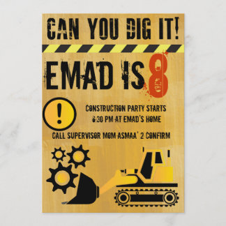 Bauthema Party Einladung