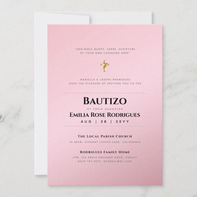 Bautismo BAPTISM moderne INVITATION Christening BA (Devant)