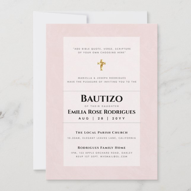 Bautismo BAPTISM moderne INVITATION Christening BA (Devant)