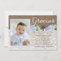 Bautismo vous remercient carte de Gracias dans