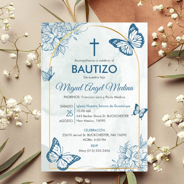 Bautizo Einladung Elegant Butterflies Taufe (Von Creator hochgeladen)