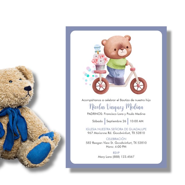 Bautizo Einladung für Jungen fröhliche Taufe (Von Creator hochgeladen)