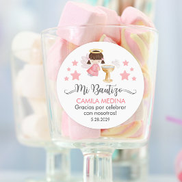 Bautizo in spanisch Niedlicher Taufe Christening L Runder Aufkleber