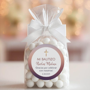 Bautizo in spanischer Taufe Christening Lieblings Runder Aufkleber