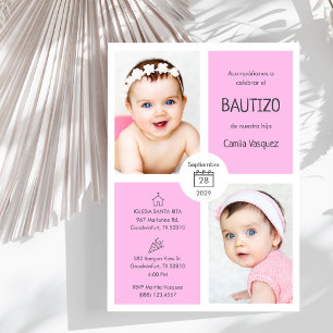 Bautizo Invitacion Baby Girl Niedlich katholische  Einladung