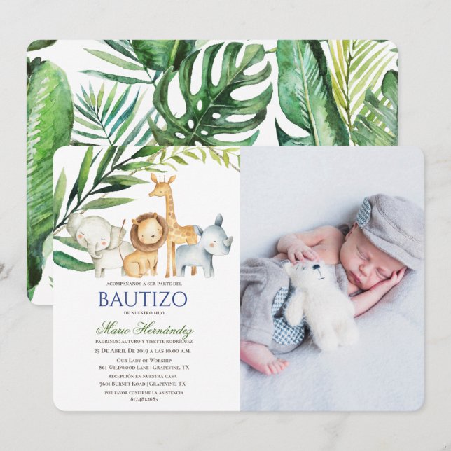 Bautizo Invitacione De bautizo Taufe Einladung (Vorne/Hinten)