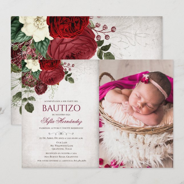 Bautizo Invitacione De bautizo Taufe Einladung (Vorne/Hinten)
