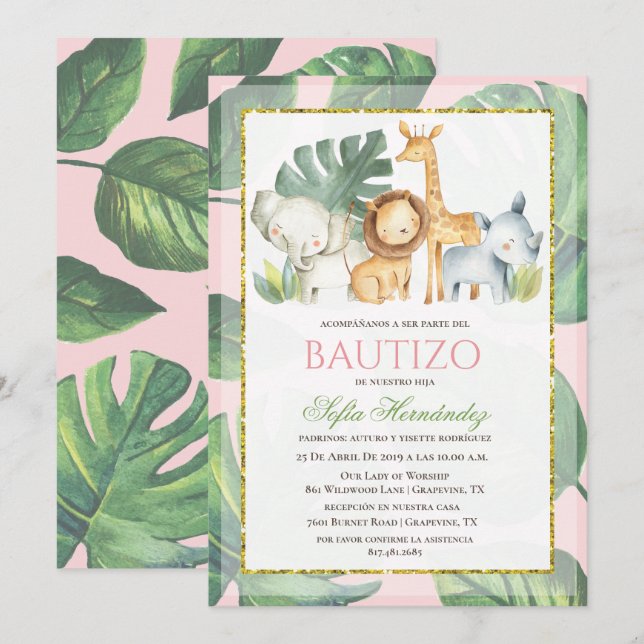 Bautizo Niña Invitacion De bautizo Niña Taufe Einladung (Vorne/Hinten)