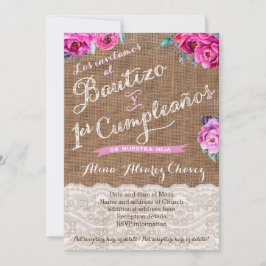 Bautizo y primer cumpleaños, invitación castellano einladung