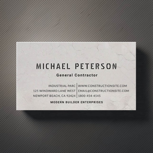 Bauträger Stucco BW Moderne Visitenkarte (construction company builder remodeling business card stucco simple minimalist modern)