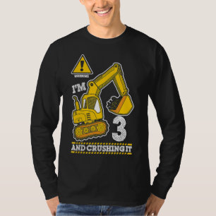 Bautransporter 3. Geburtstag 3 Jahre alter Digger T-Shirt