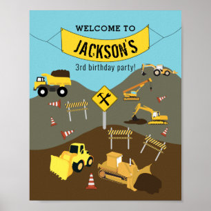 Bautransporter Website Geburtstag Begrüßungszeiche Poster