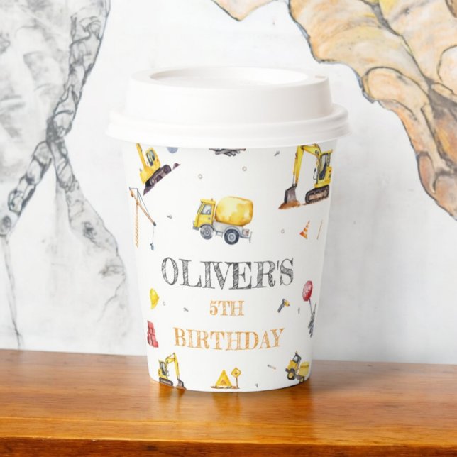 BAUTrucks Boy Birthday Party Pappbecher (Von Creator hochgeladen)