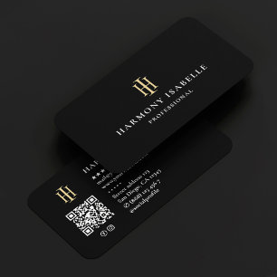 Bauunternehmer-Monogramm-Logo Bau Schwarz Visitenkarte