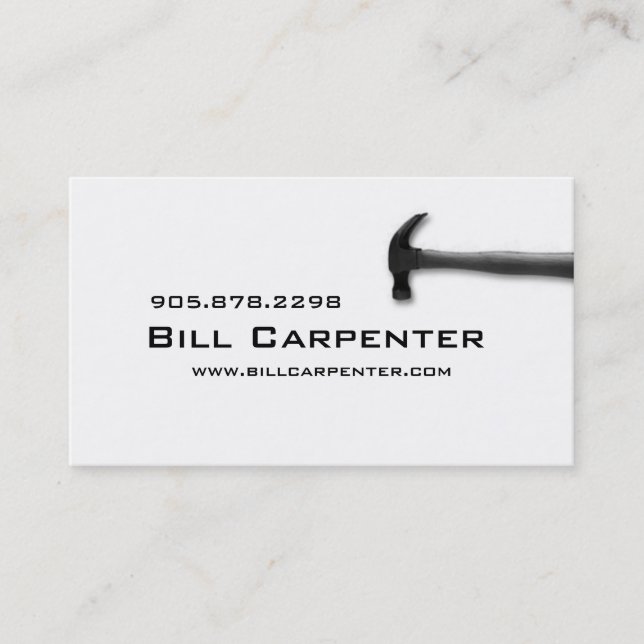 Bauunternehmer-Visitenkarte-Hammer Visitenkarte (Vorderseite)