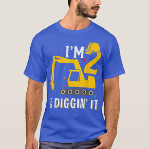 Bauwagen 2. Geburtstag Junge 2 Zweijährig T-Shirt