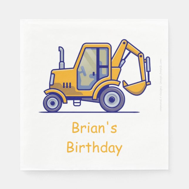 Bauwagen Birthday Napkins Serviette (Vorderseite)