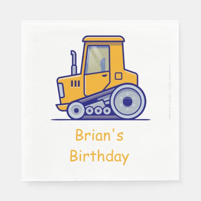Bauwagen Birthday Napkins Serviette (Vorderseite)