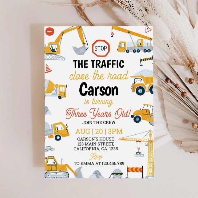 Bauwagen Boy Birthday Einladung (Von Creator hochgeladen)