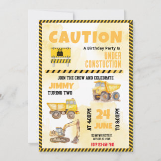 Bauwagen Einladung Geburtstagsparty