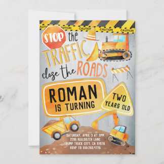 Bauwagen Einladung Geburtstagsparty