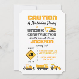 Bauwagen Einladung zur Geburtstagspartei