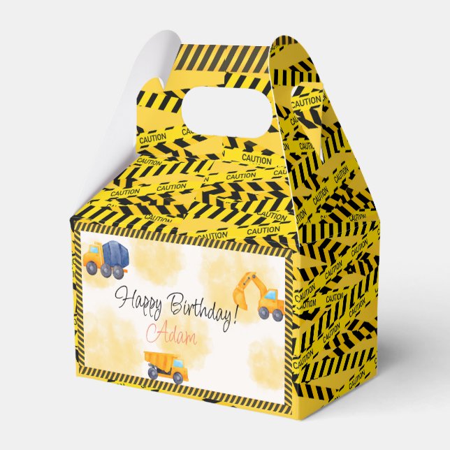 Bauwagen Geburtstag Geschenkschachtel (Vorderseite)
