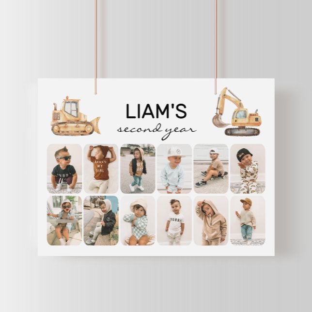 Bauwagen Geburtstagsfoto Collage Poster (Von Creator hochgeladen)