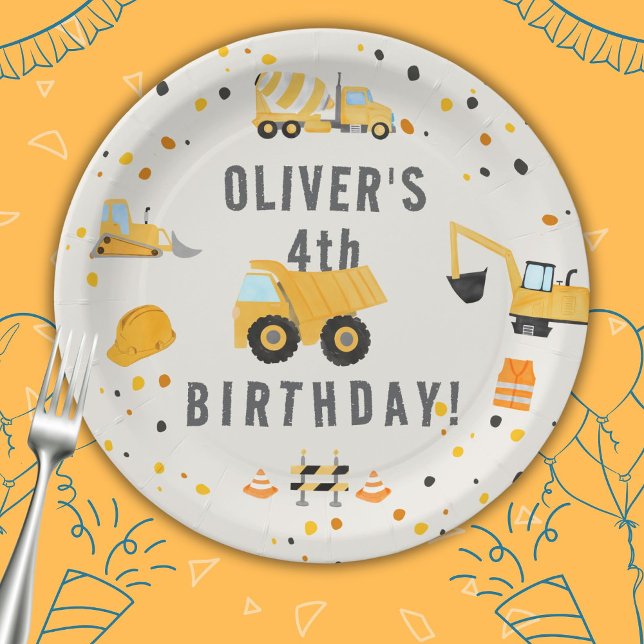 Bauwagen Geburtstagspartei Pappteller (Von Creator hochgeladen)