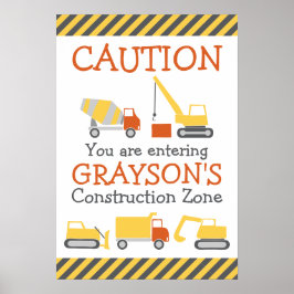 Bauwagen Geburtstagsparty Willkommenspender Poster