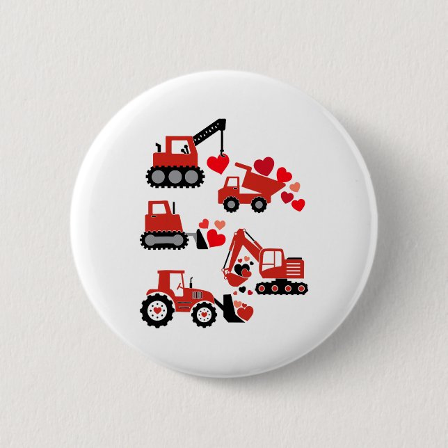 Bauwagen I Dig You Funny Kid Boy Kleinkind Button (Vorderseite)