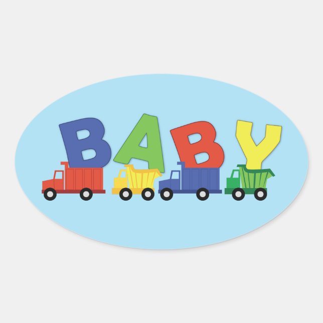 Bauwagen Kinderdusche Ovaler Aufkleber (Vorderseite)